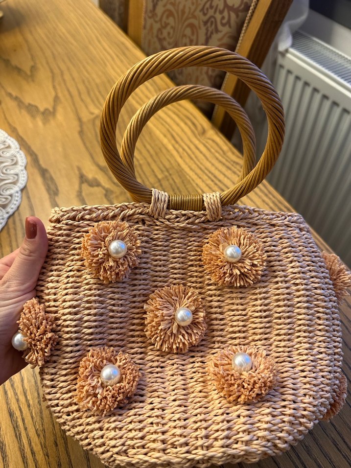 Boncuk Detaylı Örgü  zara marka Kadın Çanta - Görsel 2