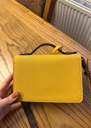 Hardal sarısı orijinal Vakko çanta - Görsel 3
