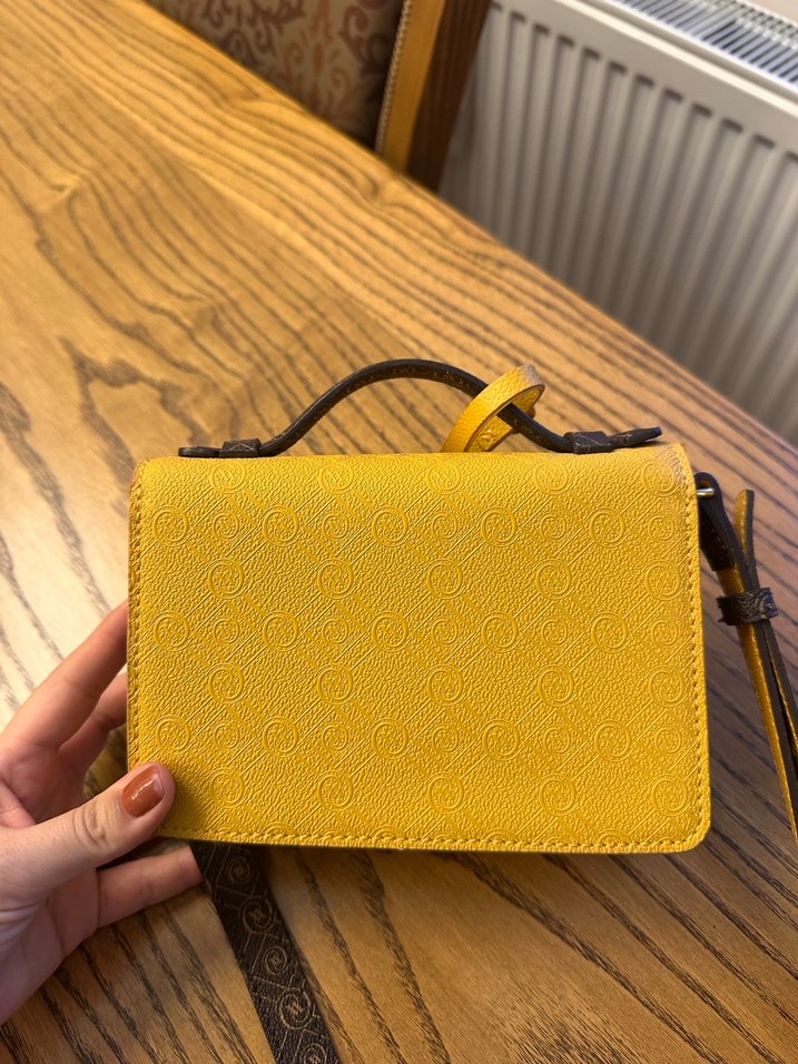 Hardal sarısı orijinal Vakko çanta - Görsel 3