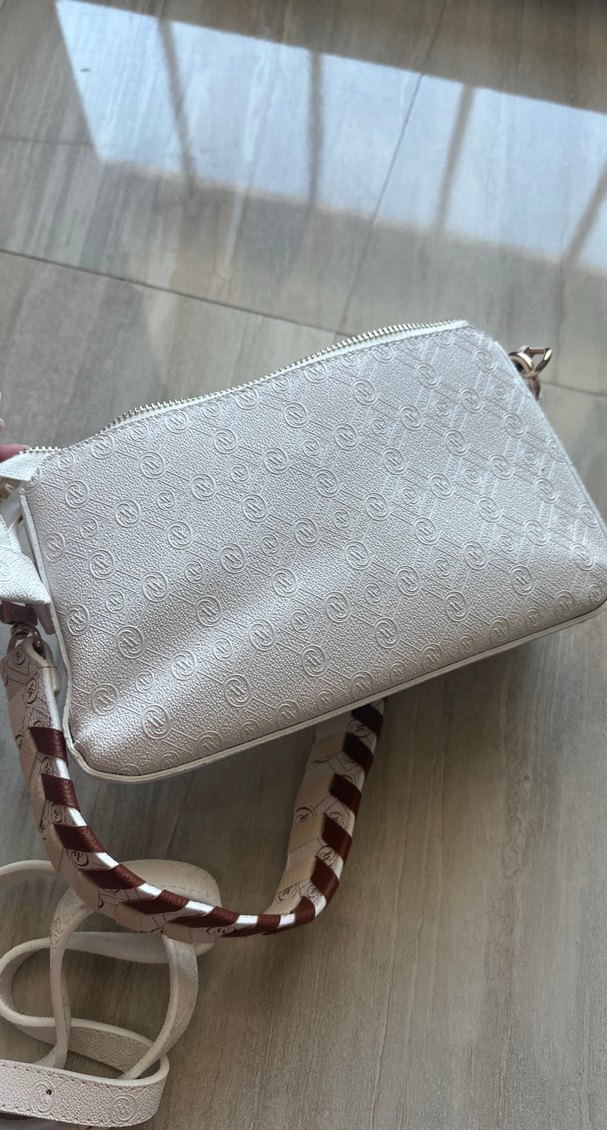 Beyaz Kadın Yılan Desenli Modern Klasik Çanta - Görsel 3