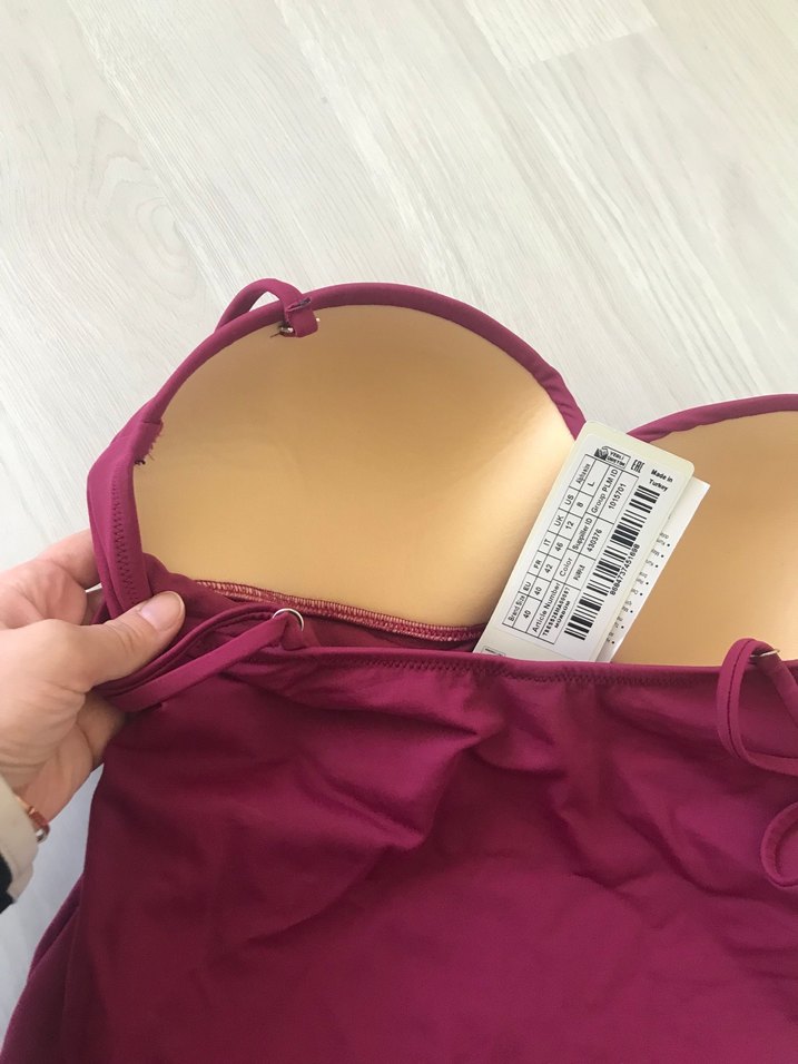 Bordo Mini Askılı Kemerli Kadın Mayo - Görsel 4