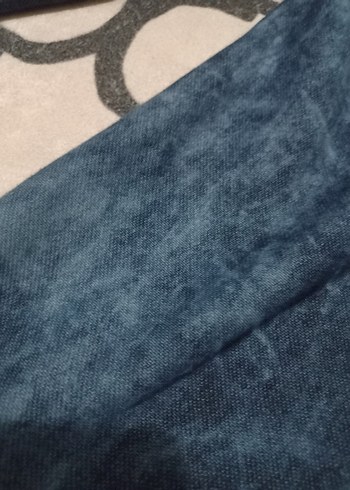 Uzun Kollu Lacivert Batik Denim Elbise - Görsel 5