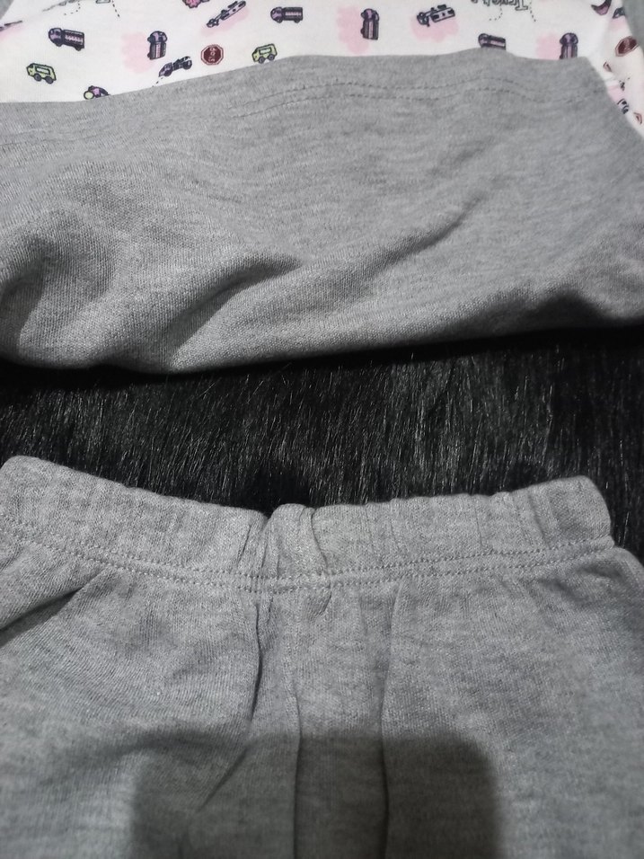 Kız Çocuk Gri Uzun Kollu Baskılı Pijama Takımı - Görsel 5