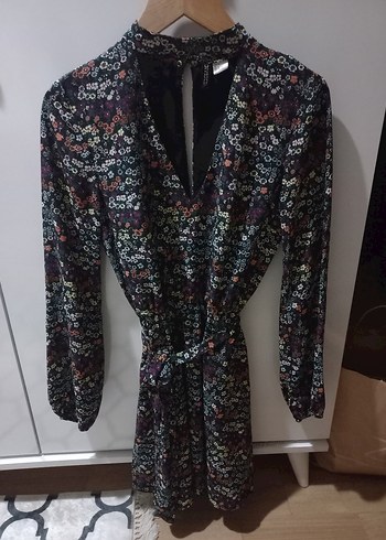 Uzun Kollu Desenli Bohem Kadın Elbise - Görsel 2