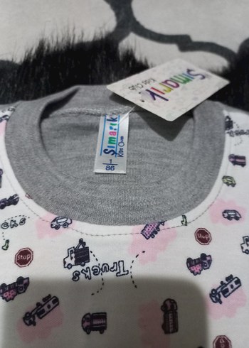 Kız Çocuk Gri Baskılı Uzun Kollu Pijama Takımı - Görsel 4