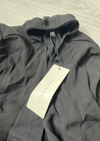 Siyah Mini Şort Fırfırlı Rahat Kesim - Görsel 4