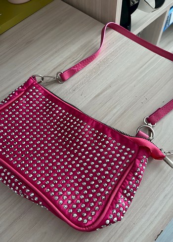 Pembe Strablez Uzun Elbise Kemer Detaylı Eyyo çanta hediyeli - Görsel 6