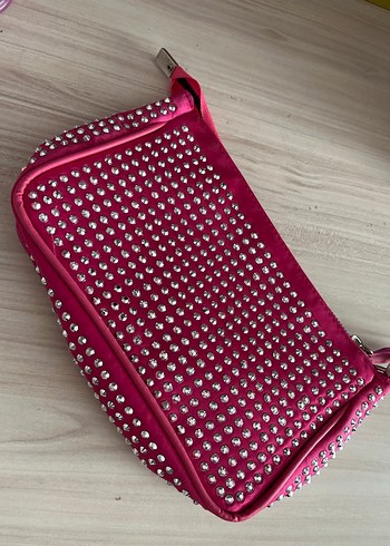 Pembe Strablez Uzun Elbise Kemer Detaylı Eyyo çanta hediyeli - Görsel 4