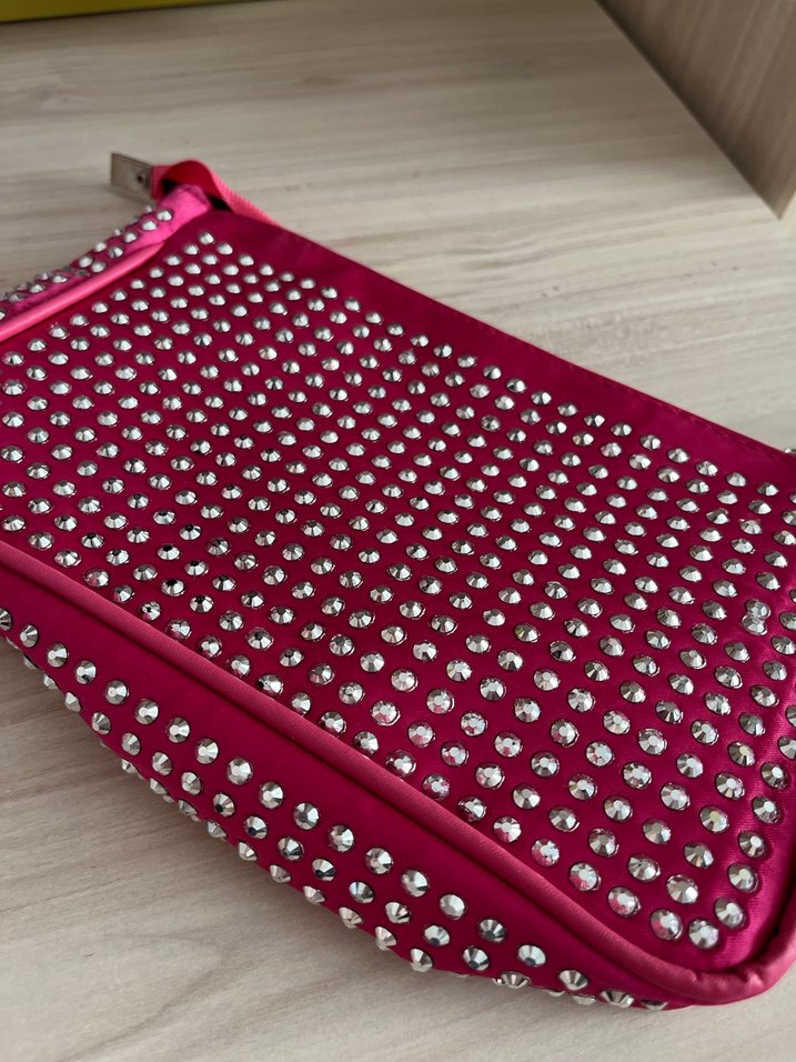 Pembe Strablez Uzun Elbise Kemer Detaylı Eyyo çanta hediyeli - Görsel 5