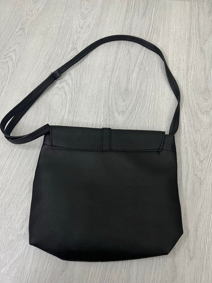 Mango Tokalı Siyah Deri Kadın Çanta - Görsel 3