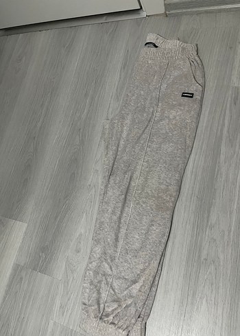 Gri Kadın Rahat Kesim Kadife Eşofman - Görsel 2