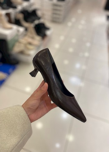Kahverengi Stiletto Topuklu Kadın Ayakkabı