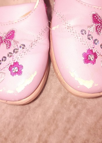 Kızlar için Pembe Nakışlı Babet Ayakkabı - Görsel 2