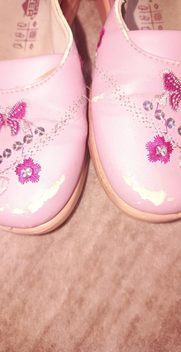 Kızlar için Pembe Nakışlı Babet Ayakkabı - Görsel 2