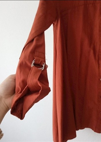 Düğmeli Uzun Kollu Bohem Kadın Gömlek - Görsel 2