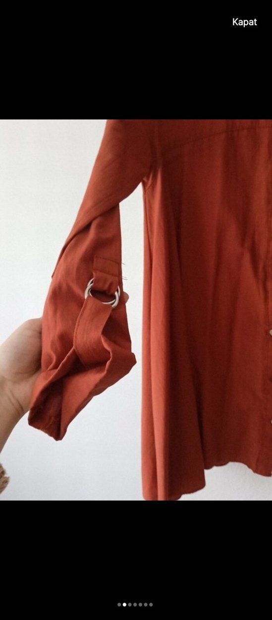 Düğmeli Uzun Kollu Bohem Kadın Gömlek - Görsel 2