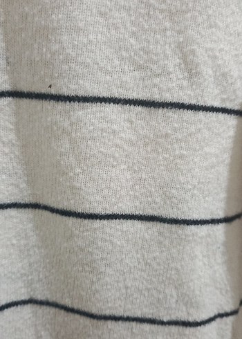 Çizgili Pamuklu Kadın Kazak - Görsel 3