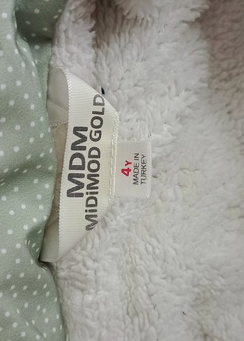 mint puantiyeli   Kız Çocuk Montu - Görsel 5