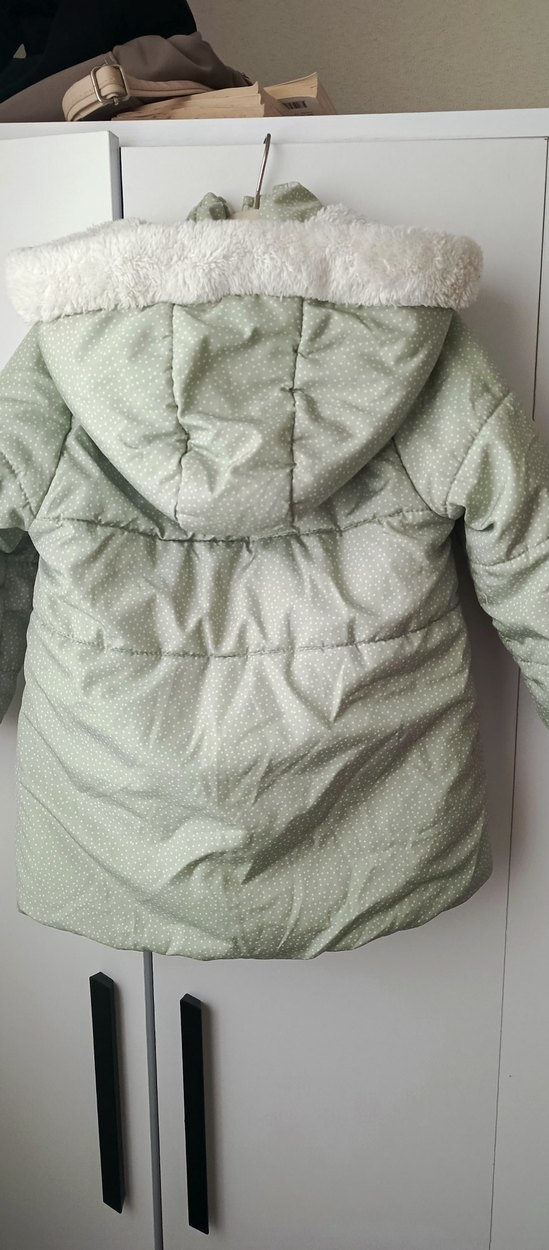 mint puantiyeli   Kız Çocuk Montu - Görsel 4