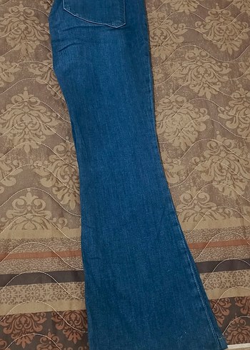 Kadın Mavi Bol Kesim Midi Kot Pantolon - Görsel 2