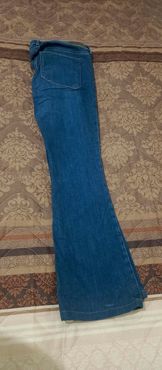 Kadın Mavi Bol Kesim Midi Kot Pantolon - Görsel 2