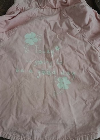 Kapüşonlu Düğmeli Kız Çocuk çift taraflı yağmurluk - Görsel 2