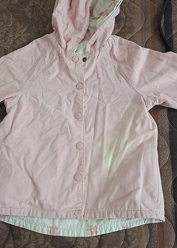 Kapüşonlu Düğmeli Kız Çocuk çift taraflı yağmurluk - Görsel 4