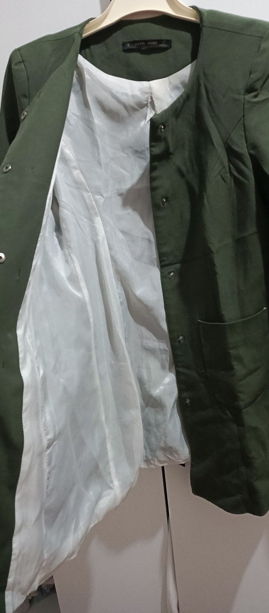 Düğmeli Yeşil Kadın Midi Kaban - Görsel 2