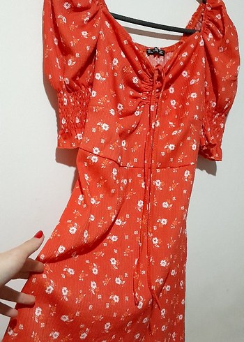 kadın elbise midi büzgülü - Görsel 2