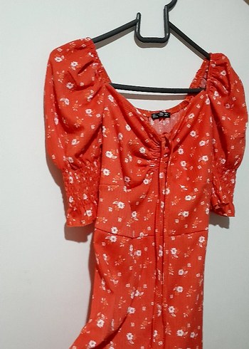 kadın elbise midi büzgülü - Görsel 3