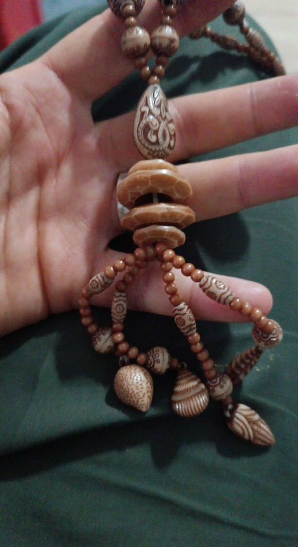 Uzun Boncuklu Yılan Desenli Bohem Kolye - Görsel 3