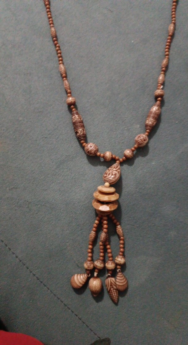 Uzun Boncuklu Yılan Desenli Bohem Kolye - Görsel 2