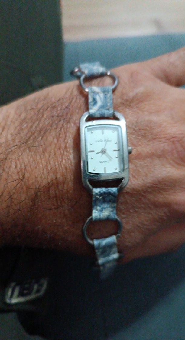 Gri kot desenli Kadın Kol Saati Tokalı - Görsel 3