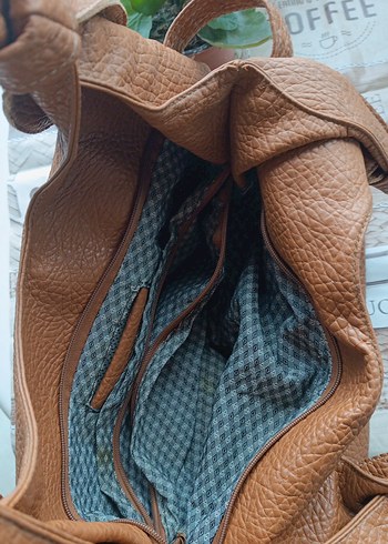 Kahverengi Deri Tokalı Kadın Çanta - Görsel 3