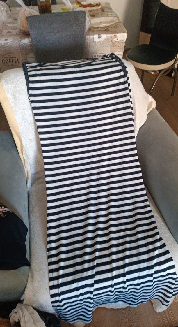 Çizgili Pilili Uzun Kadın Etek - Görsel 2