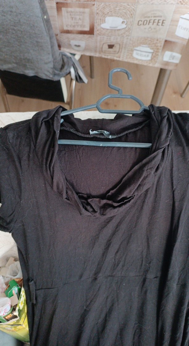 Siyah Midi penye Elbise, Salaş ve Drapeli TAM YAZLIK - Görsel 2