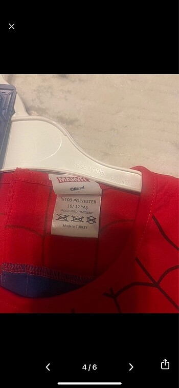 11-12 Yaş Beden kırmızı Renk Spiderman kostümü orjinal