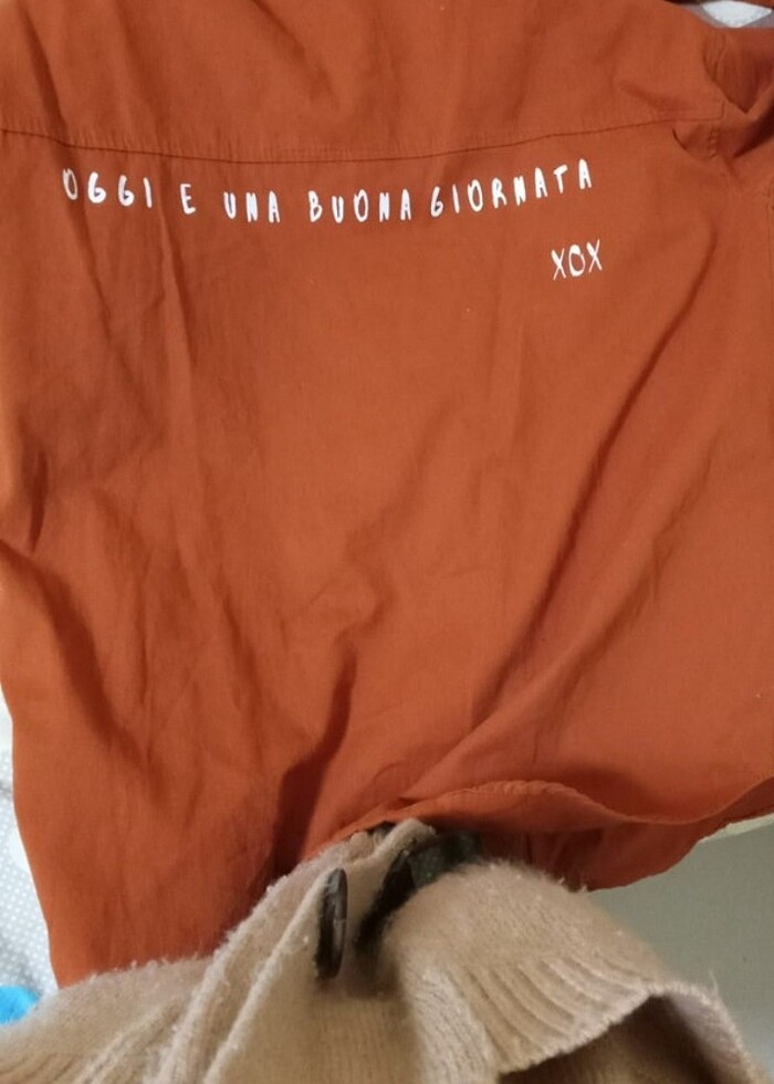 Kadın turuncu gömlek - Görsel 2