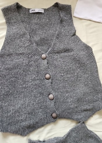Diğer Gri Mini Triko Süveter ve Etek Takımı