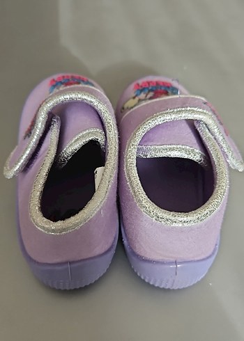 Kız Çocuk Mor Velcro Ev Terliği - Görsel 2