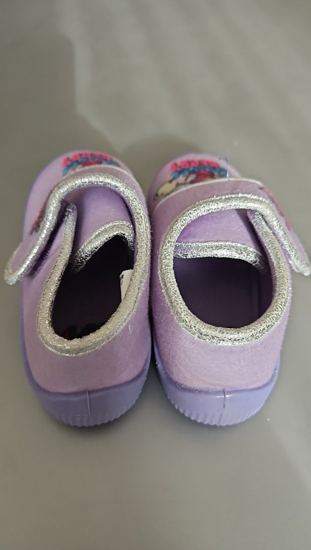 Kız Çocuk Mor Velcro Ev Terliği - Görsel 2