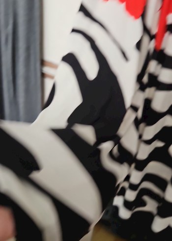 Çiçekli ve Zebra Desenli Uzun Bohem Tulum - Görsel 2