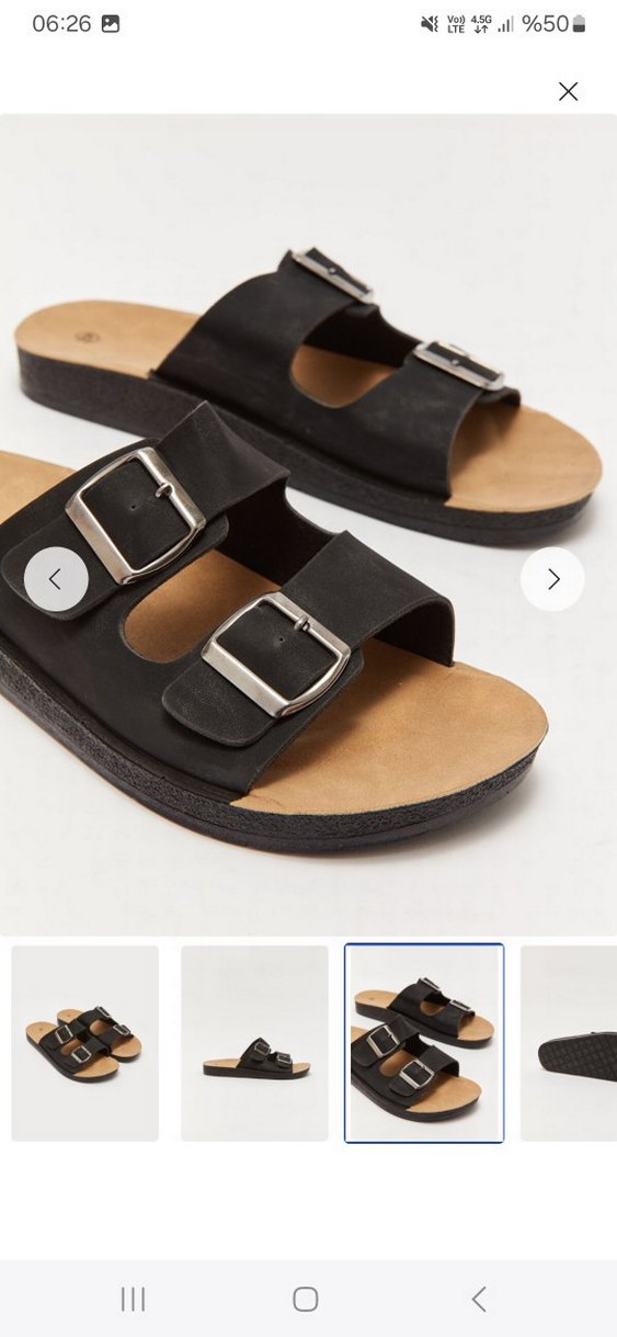 Siyah Tokalı Erkek Sandalet - Görsel 3