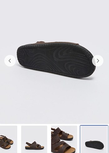 Erkek Kahverengi Deri Tokalı Sandalet - Görsel 4