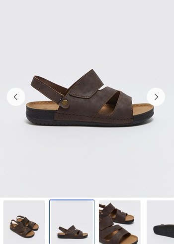 Kahverengi Erkek Deri Tokalı Sandalet - Görsel 2