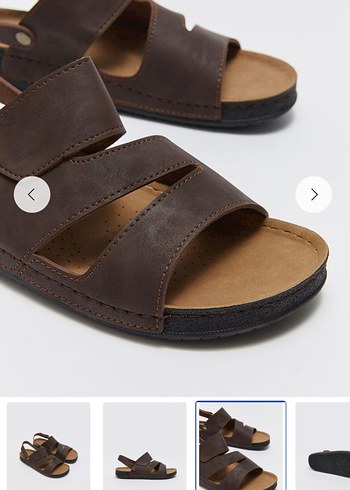 Kahverengi Deri Erkek Sandalet - Görsel 3