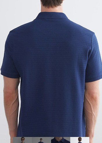 Erkek Lacivert Düğmeli Polo Tişört - Görsel 4