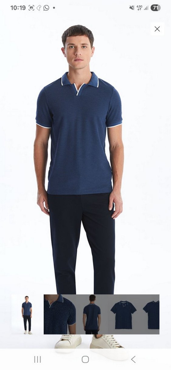Erkek Lacivert Polo Tişört Kısa Kollu - Görsel 3