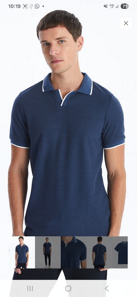 Erkek Lacivert Polo Tişört Kısa Kollu - Görsel 2