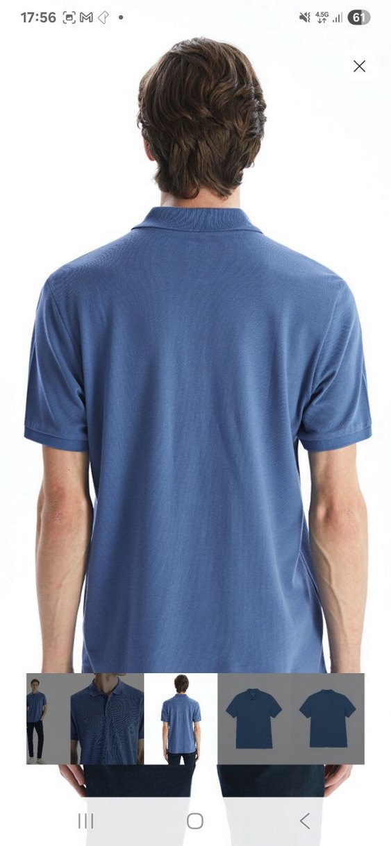 Erkek Mavi Polo T-shirt - Görsel 4